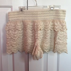 Crochet stretch shorts